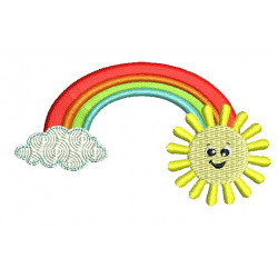 Stickdatei - Regenbogen Sonne
